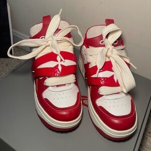 Stylish Red and White Sneakers ( Unique )